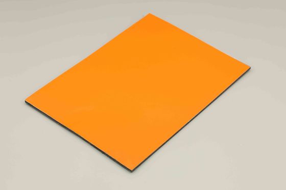 Buitenwandpaneel ACM met PVDF-coating Oranje Aluminium Composite Panel gebouw decoratie 4MM 1.22*2.44m