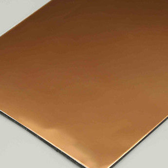 Champagne Mirror Aluminium Composite Panel PE Coating Aluminium Core Panel Wandbekleding