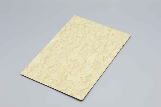 Schramvast Beige steenpatroon Aluminium Composite Panel 4MM 1.22*2.44m Gebouwingsconstructiemuren