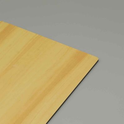 4mm Geel Walnoothoutnerf Brandwerend Aluminium Composietpaneel voor Buitenmuurbekleding